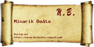 Minarik Beáta névjegykártya